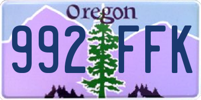 OR license plate 992FFK