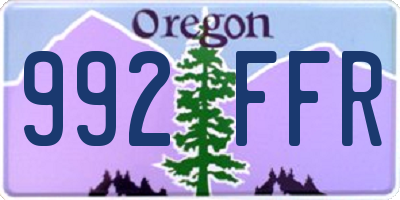 OR license plate 992FFR