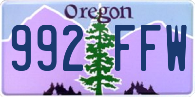 OR license plate 992FFW