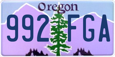 OR license plate 992FGA