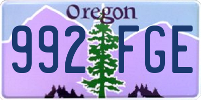 OR license plate 992FGE