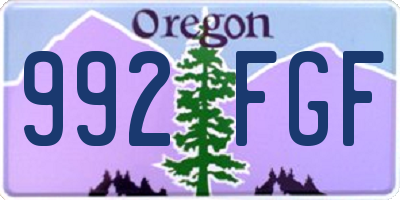 OR license plate 992FGF