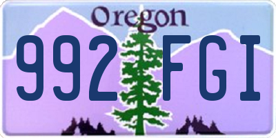 OR license plate 992FGI