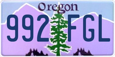 OR license plate 992FGL