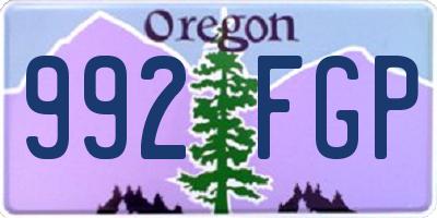 OR license plate 992FGP