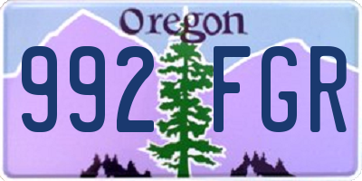 OR license plate 992FGR