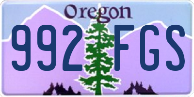 OR license plate 992FGS