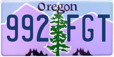 OR license plate 992FGT