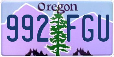 OR license plate 992FGU