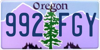 OR license plate 992FGY