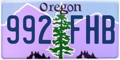 OR license plate 992FHB