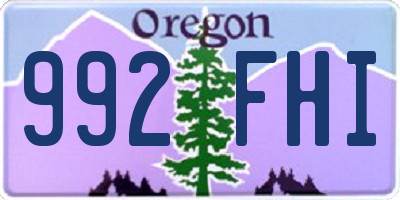 OR license plate 992FHI