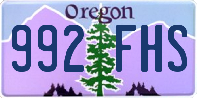 OR license plate 992FHS