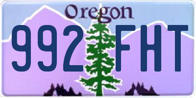 OR license plate 992FHT