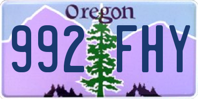 OR license plate 992FHY