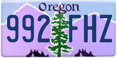 OR license plate 992FHZ