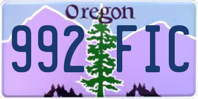 OR license plate 992FIC