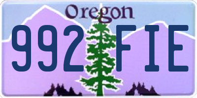 OR license plate 992FIE