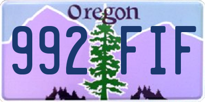 OR license plate 992FIF