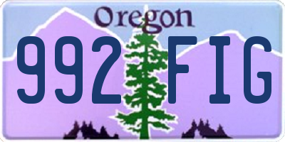 OR license plate 992FIG