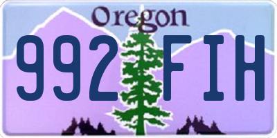 OR license plate 992FIH