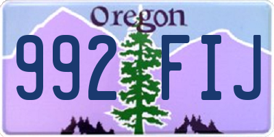 OR license plate 992FIJ