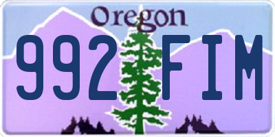 OR license plate 992FIM