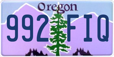 OR license plate 992FIQ