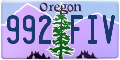 OR license plate 992FIV