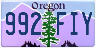 OR license plate 992FIY