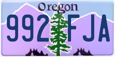 OR license plate 992FJA