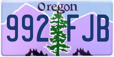 OR license plate 992FJB