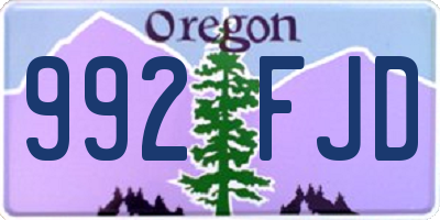 OR license plate 992FJD