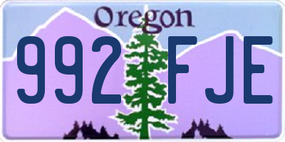 OR license plate 992FJE