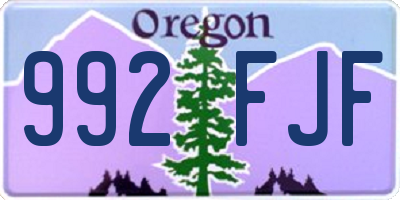 OR license plate 992FJF