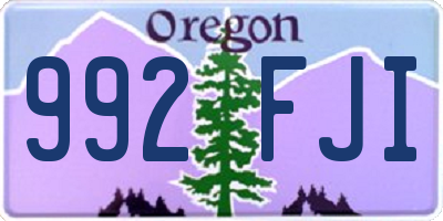 OR license plate 992FJI