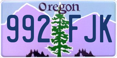 OR license plate 992FJK