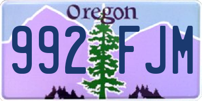 OR license plate 992FJM