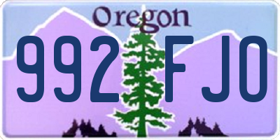 OR license plate 992FJO