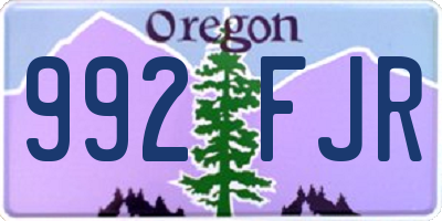 OR license plate 992FJR