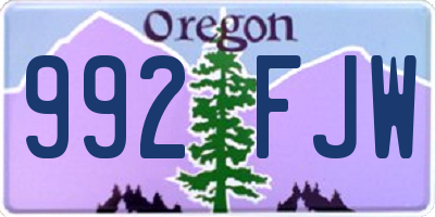 OR license plate 992FJW