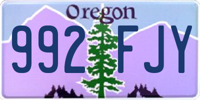 OR license plate 992FJY