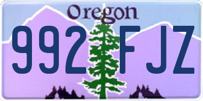 OR license plate 992FJZ