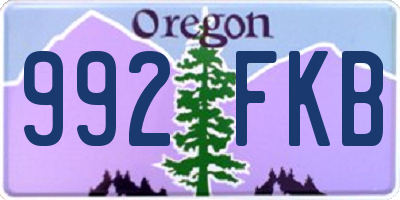 OR license plate 992FKB