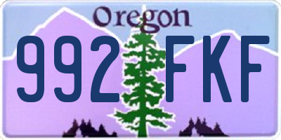 OR license plate 992FKF