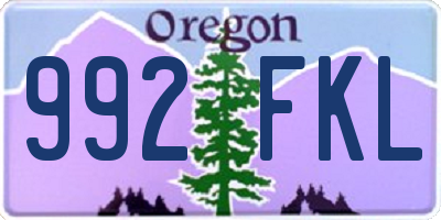 OR license plate 992FKL