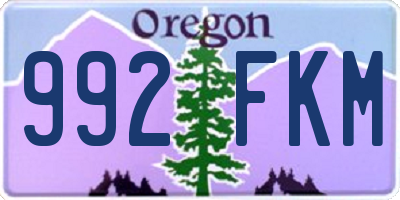 OR license plate 992FKM