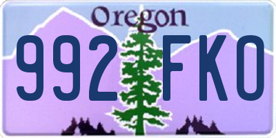 OR license plate 992FKO