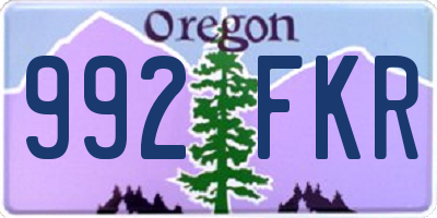 OR license plate 992FKR