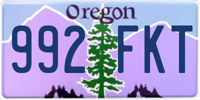 OR license plate 992FKT